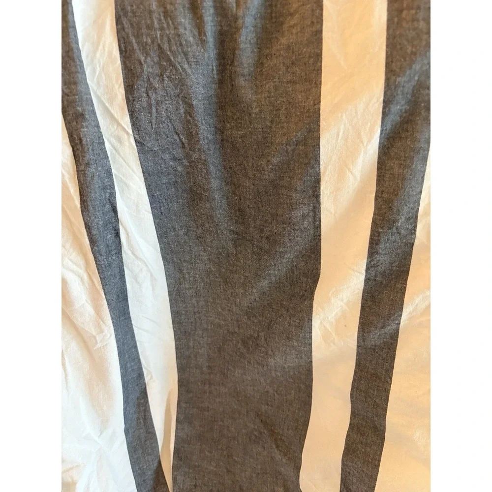 IKEA FULL/QUEEN DUVET‎ COVER ONLY, GRAY & WHITE stripe cotton VGUC